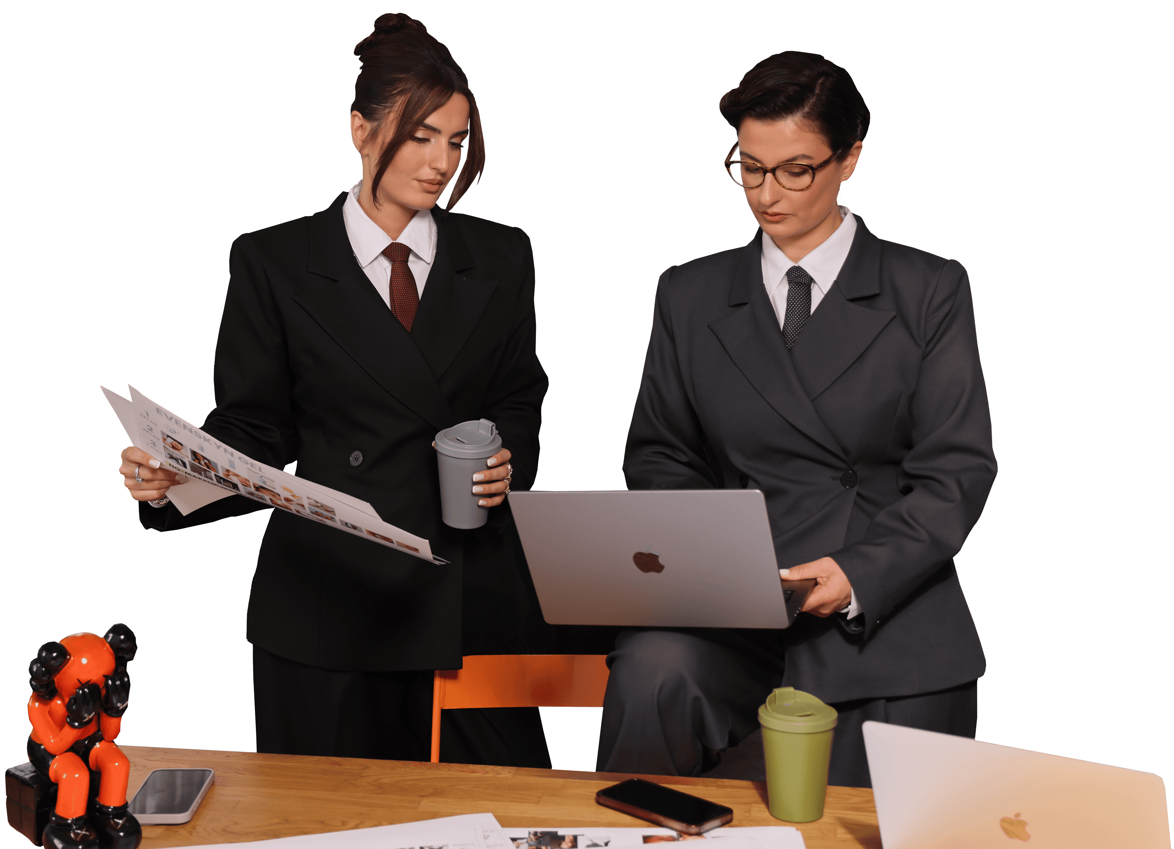 Two women working together